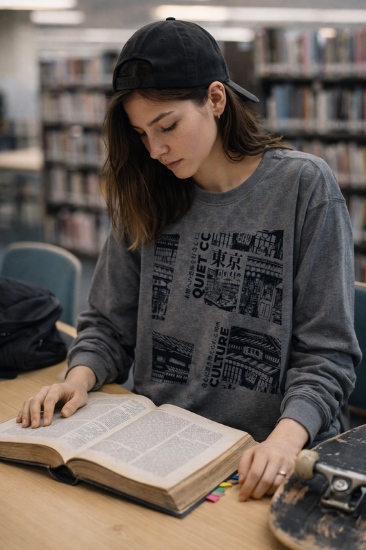 Tokyo Street Collage Long Sleeve Tee — Quiet Culture Graphic