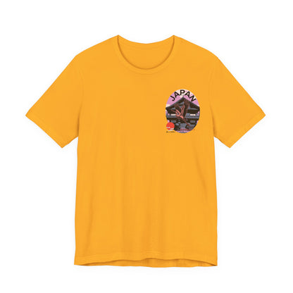 White Japan t-shirt with a graphic design on a white background graphic tee retro