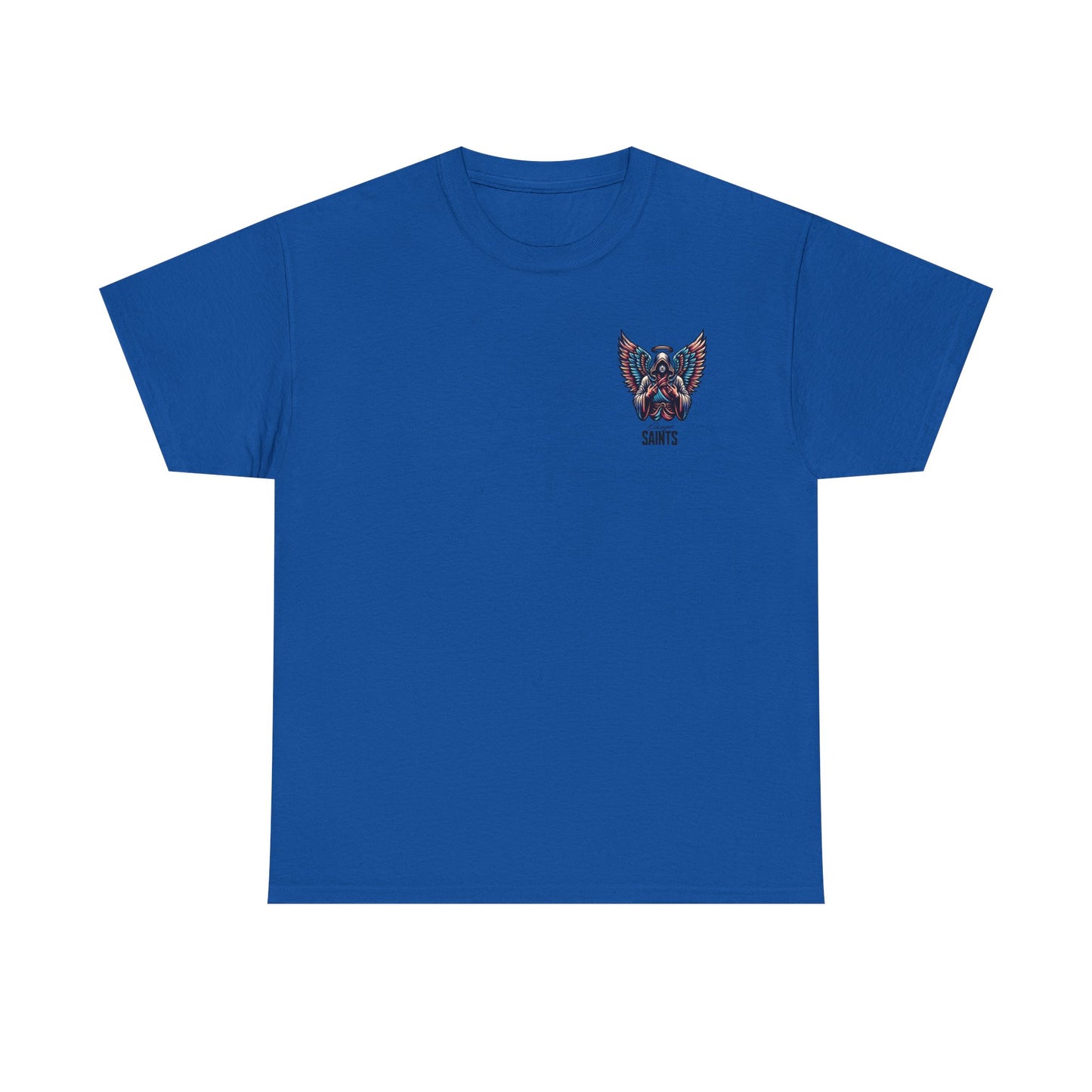 Japanese Anime Neon Kitsune Printed Shirt Custom Printed Shirt Blue Front