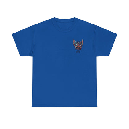 Japanese Anime Neon Kitsune Printed Shirt Custom Printed Shirt Blue Front
