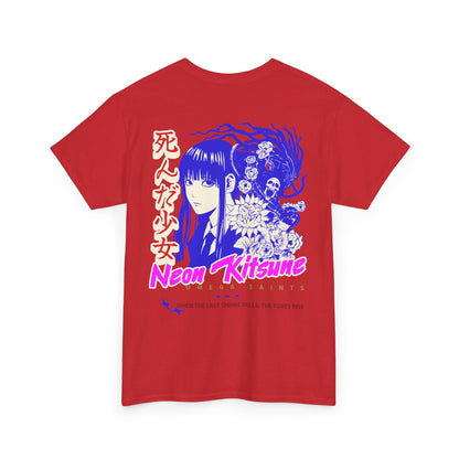 Japanese Anime Neon Kitsune Printed Shirt Custom Printed Shirt