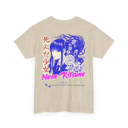Japanese Anime Neon Kitsune Printed Shirt Custom Printed Shirt Sand Back Alt