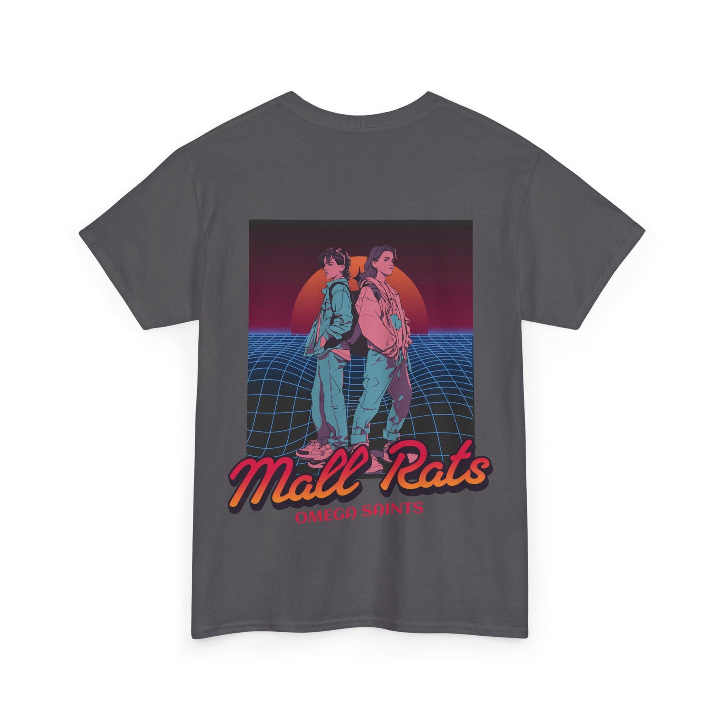 Mall Rats T-Shirt – 80s Synthwave Neon Graphic Tee | Retro Aesthetic Printed T-Shirt