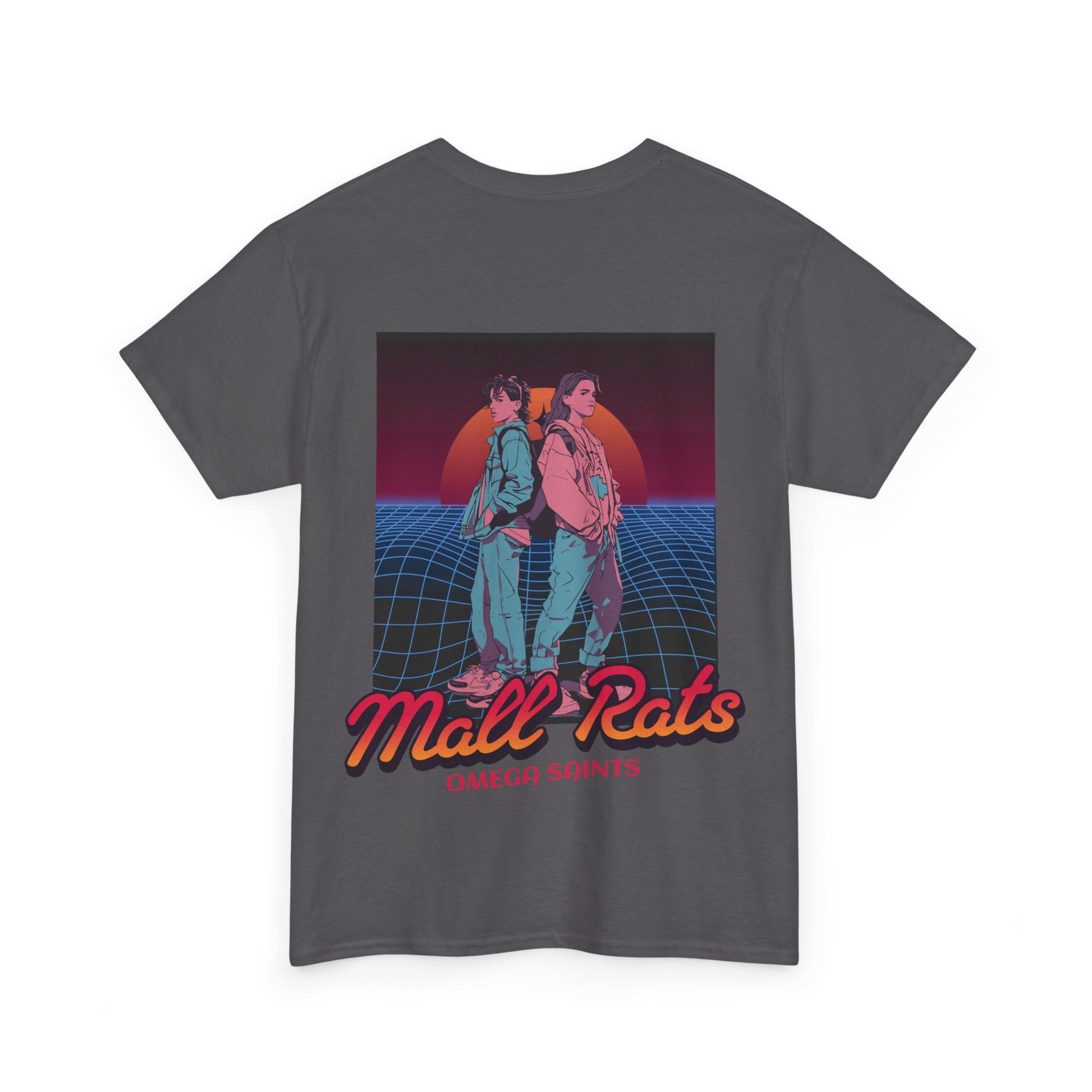 Mall Rats T-Shirt – 80s Synthwave Neon Graphic Tee | Retro Aesthetic Printed T-Shirt
