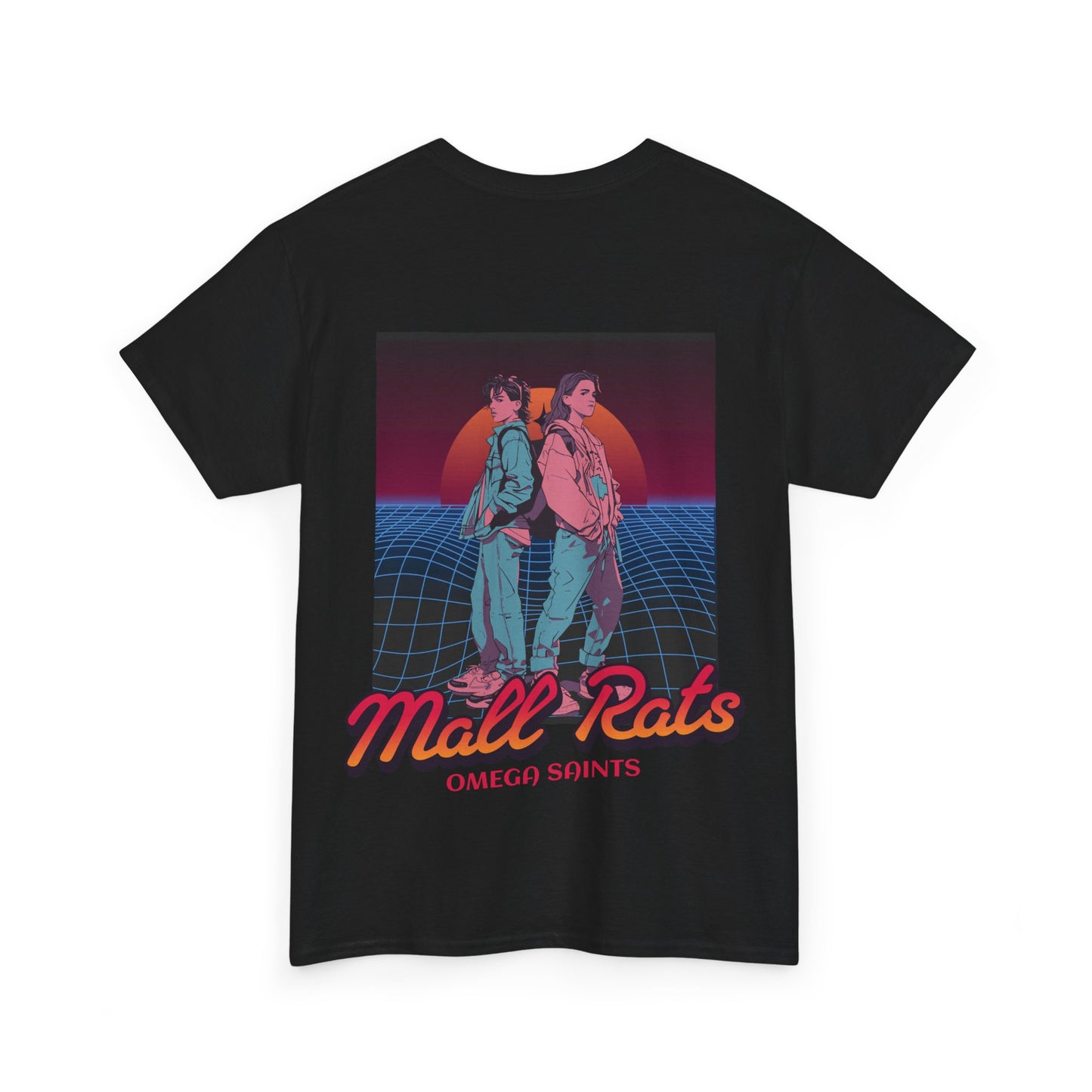 Mall Rats T-Shirt – 80s Synthwave Neon Graphic Tee | Retro Aesthetic Printed T-Shirt