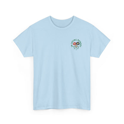  Minimalist Sadcore Shirt with Flowers | Alt Graphic Printed T-Shirt Blue