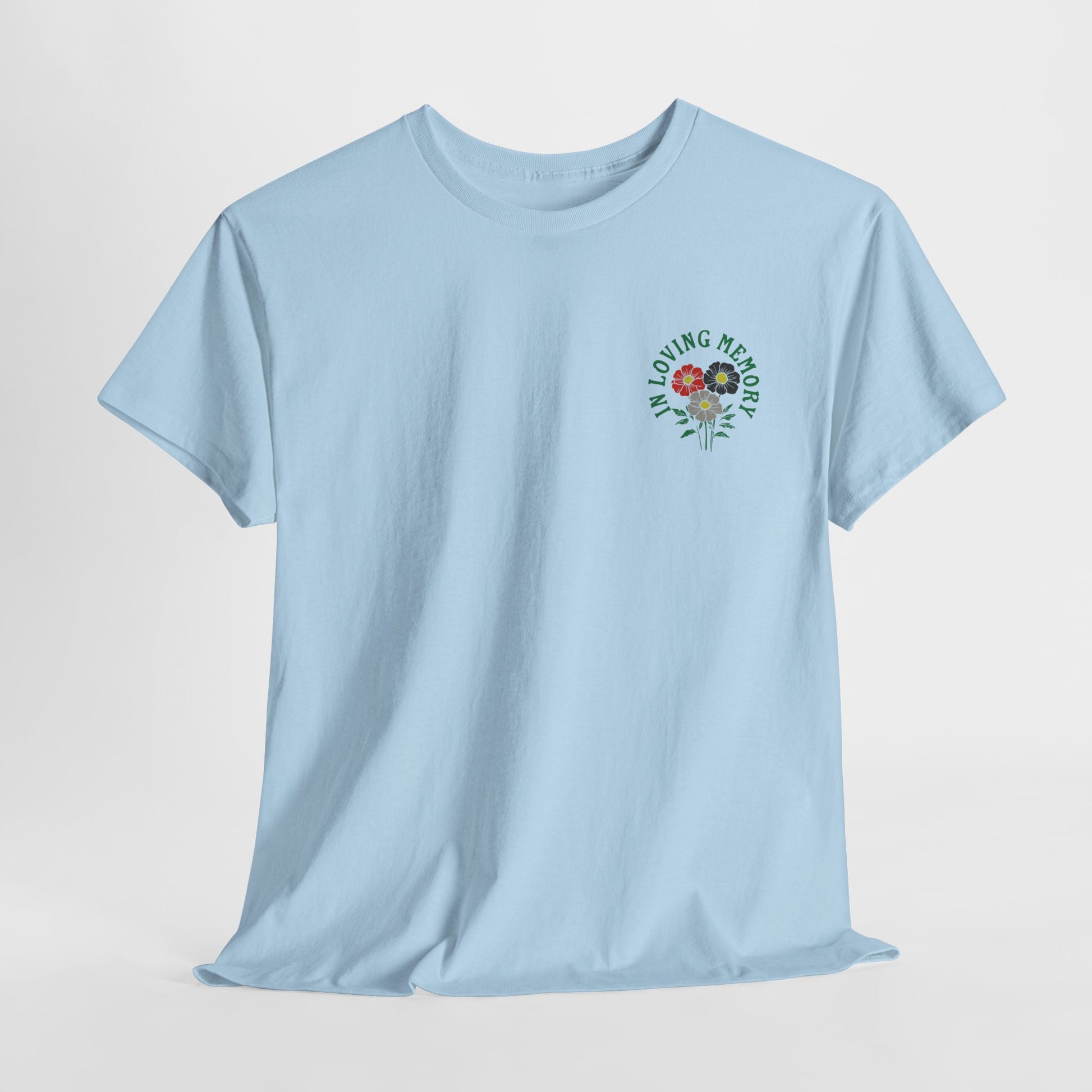  Minimalist Sadcore Shirt with Flowers | Alt Graphic Printed T-Shirt Blue