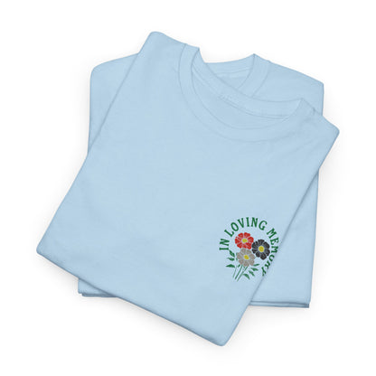  Minimalist Sadcore Shirt with Flowers | Alt Graphic Printed T-Shirt Blue