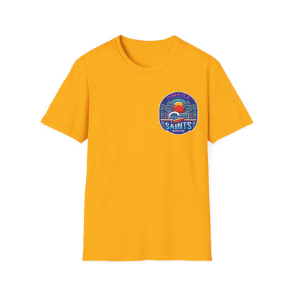 Omega Saints Beach Club Printed T-Shirt – Ride the Waves in Style Gold