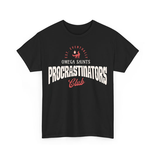 Omega Saints Procrastinators Club – Vintage Sports Team Style Printed T-Shirt