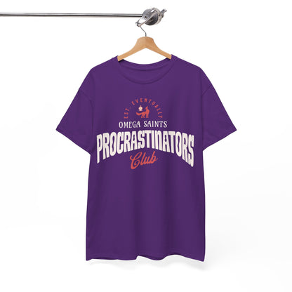 Omega Saints Procrastinators Club – Vintage Sports Team Style Printed T-Shirt