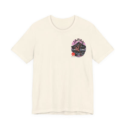 White Japan t-shirt with a graphic design on a white background graphic tee retro