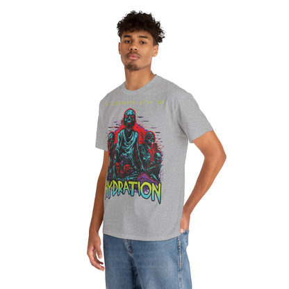 Zombie Skeleton Tee Shirt Printed T Shirt detail grey alt person stood