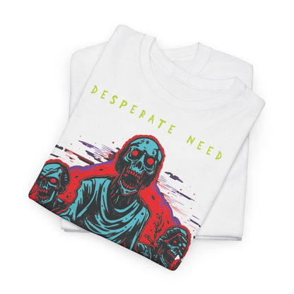 Zombie Skeleton Tee Shirt Printed T Shirt detail white alt close